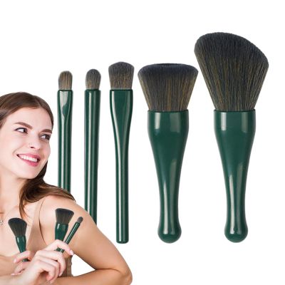 Compact Makeup Brush Set for Foundation, Blending, Powder & Eyeshadow