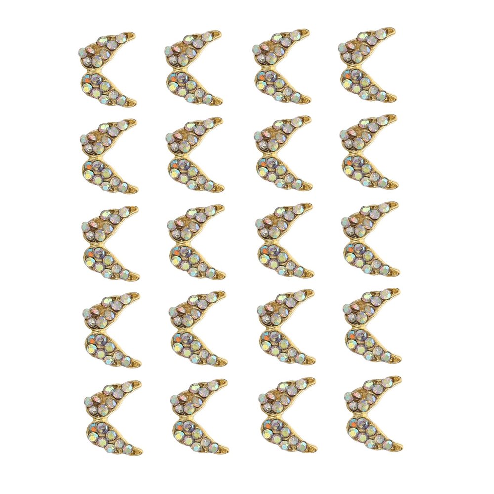 KAILIKETIY 20-Piece Gold-Tone Wing Nail Art Rhinestones