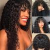 HLHLOP777 100% Human Hair Wavy Bob Wig with Bangs, 12 in view 3