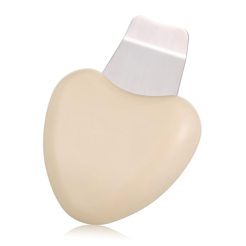 Heart-Shaped Facial Skin Exfoliating Spatula, Stainless Steel and Plastic