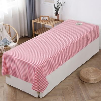 LDLCYCN (H) Pink/B, 100 x 200 cm Massage Table Cover, With/Without Face Hole, Reusable, Washable