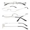 VEVESMUNDO Metal Half-Rim Reading Glasses, Silver, 0 view 3