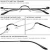 VEVESMUNDO Metal Half-Rim Reading Glasses, Silver, 0 view 4
