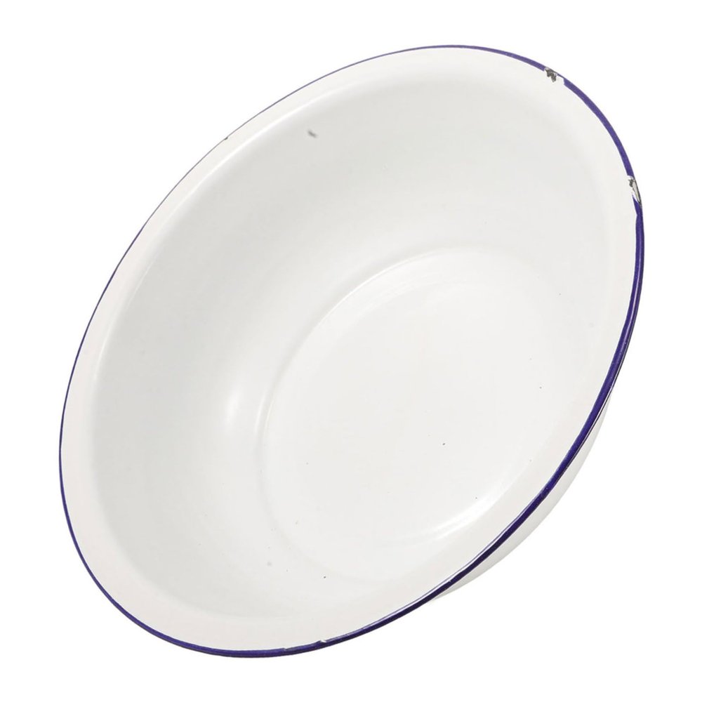 32 cm White Enamel Basin, Vintage Foot Bath with Smooth Surface
