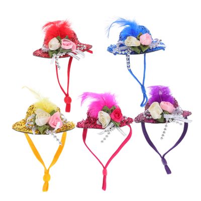 Kisangel 5-Piece Funny Bird Hats for Pets with Adjustable Elastic Band, Lightweight Fabric Chicken Hats for Doll Accessories and Photoshoots
