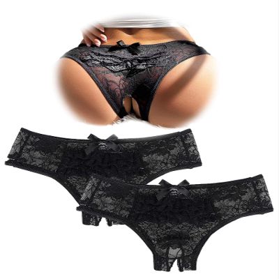 sunshinelady Women's Open-Crotch Lace Thong