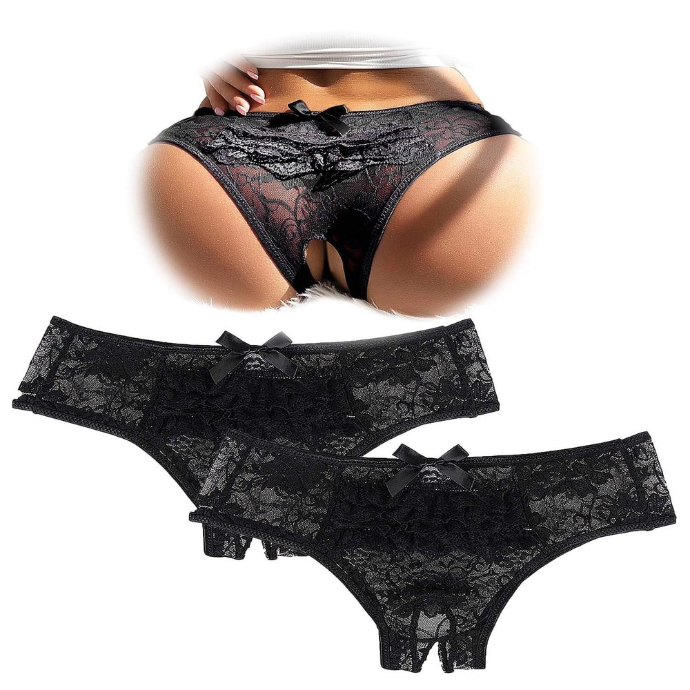 sunshinelady Women's Open-Crotch Lace Thong