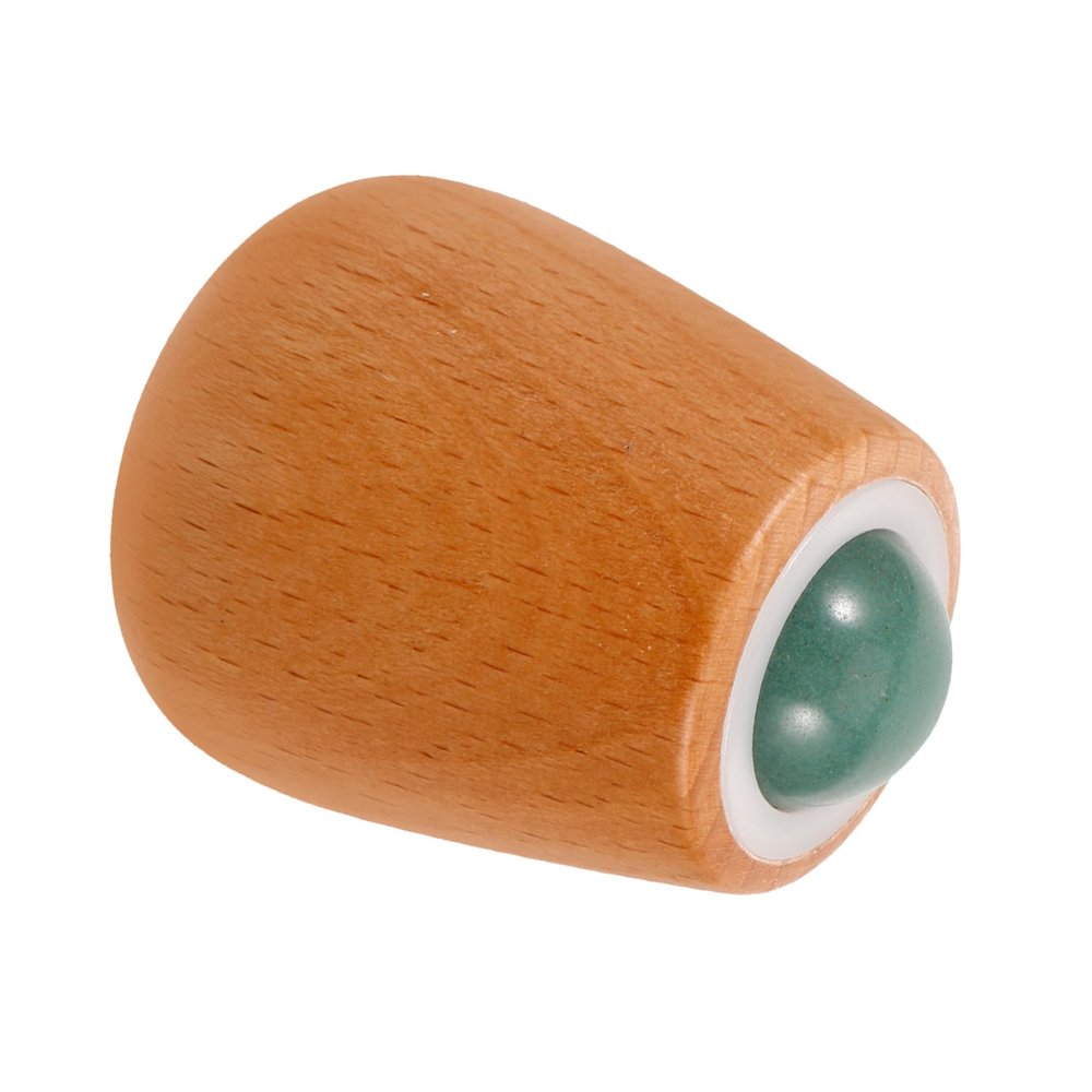 Jade Facial Roller with Wooden Handle, Portable for Facial Care