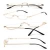 VEVESMUNDO Metal Half-Frame Reading Glasses with Spring Hinges, Gold, 0 view 3