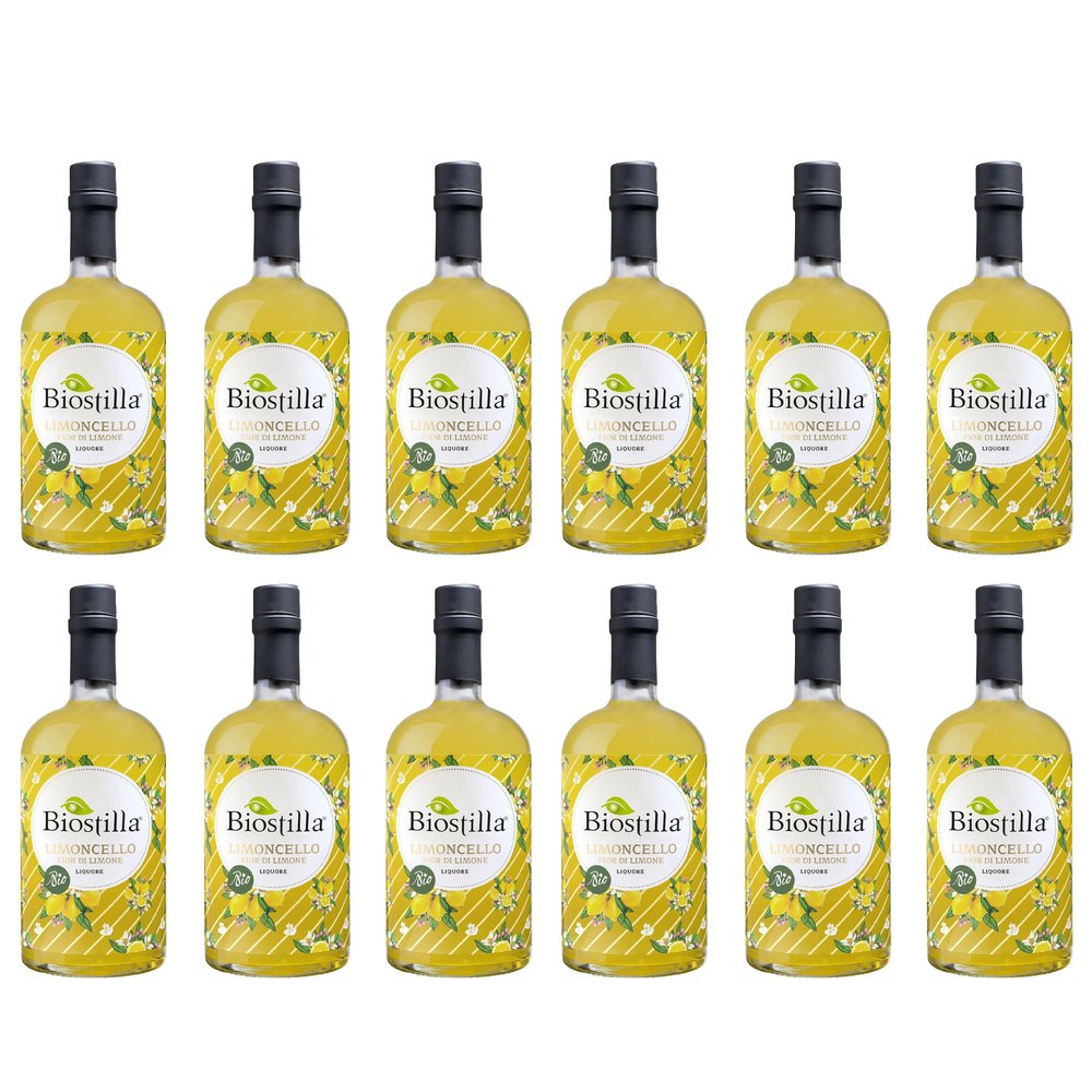 Biostilla Fior di Limone Limoncello, Southern Italy, Organic, incl. FeinWert E-Book (12 x 0.7 L)