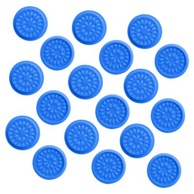 100 Blue Reusable PVC Eyelash Glue Trays, Small Flower Shape