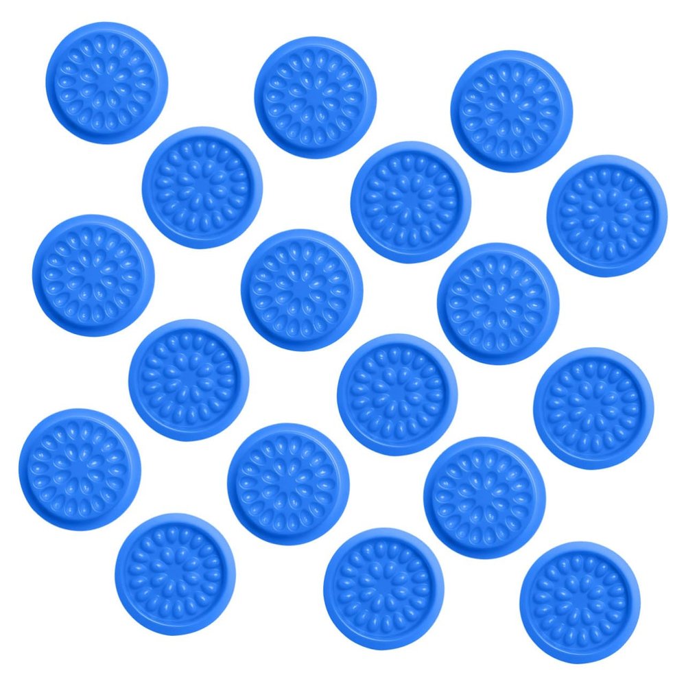 100 Blue Reusable PVC Eyelash Glue Trays, Small Flower Shape