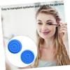 100 Blue Reusable PVC Eyelash Glue Trays, Small Flower Shape view 2