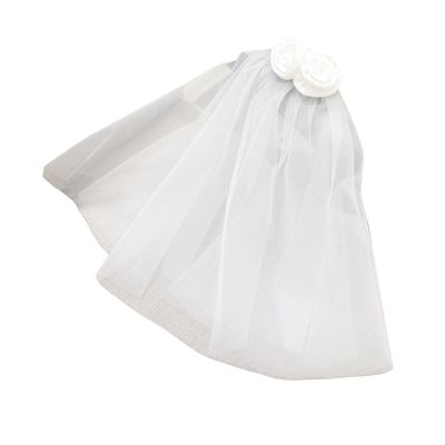 Delicate Double-Layer Veil Rosette Hair Clip