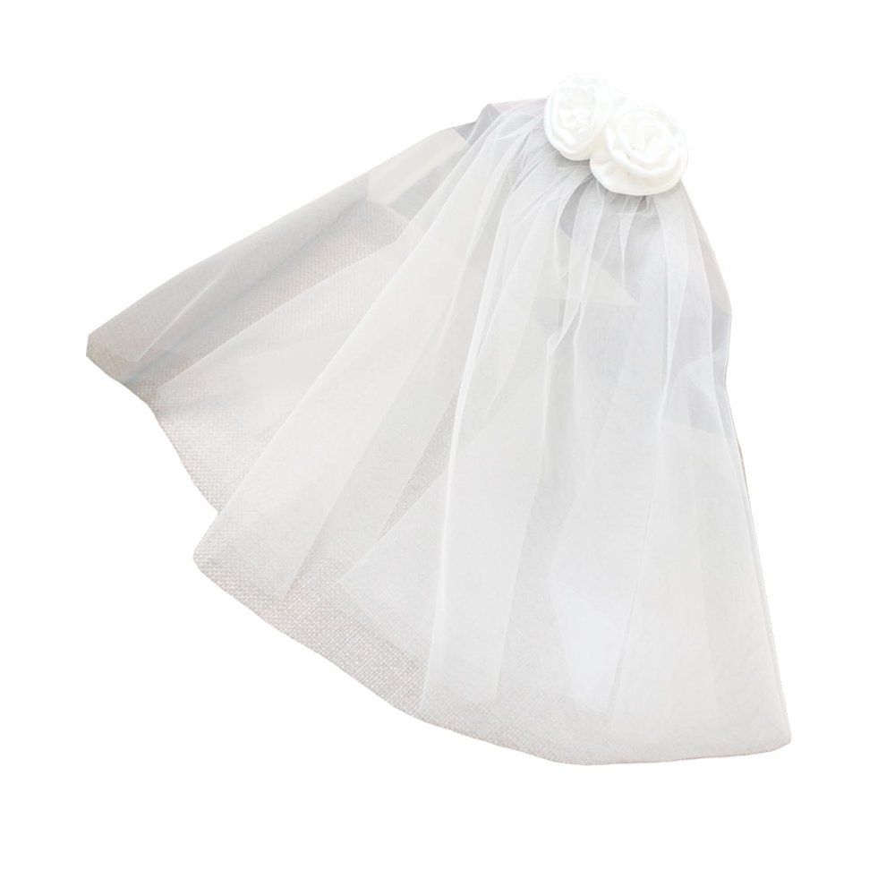 Delicate Double-Layer Veil Rosette Hair Clip
