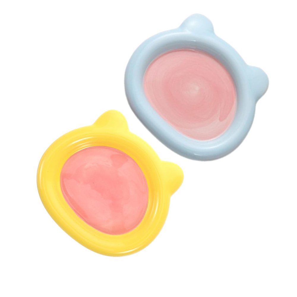 Ceramic Cat Bowls for Food and Water, Wide Design
