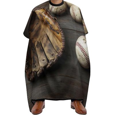 Retro Baseball Barber Cape, Antistatic Haircutting Cape