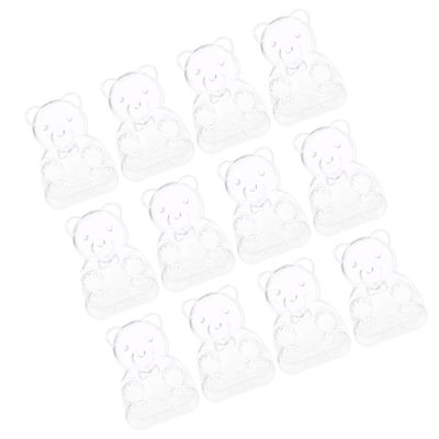 Pack of 12 Creative Bear-Themed Candy Boxes for Birthdays, Clear Plastic Snack Containers