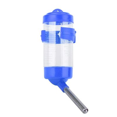 ZASCHMOY No Drip Small Animal Water Feeder - Bottle with Screw Holder for Hamsters, Hedgehogs, and Chinchillas - Red, Portable (Blue)