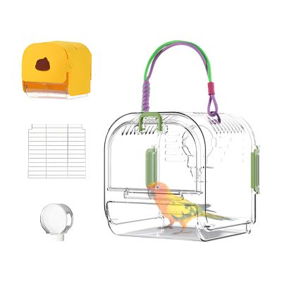 Foldable Travel Bird Cage for Parakeets with Removable Tray