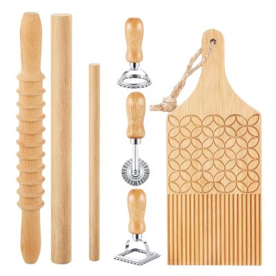 Fluxioxtna Gnocchi Maker Set with Wooden Board and Rolling Pin
