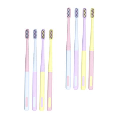 VALICLUD Set of 8 Flexible Toothbrushes with Small Heads, Ergonomic Travel Design, Assorted Colors, Soft Bristles