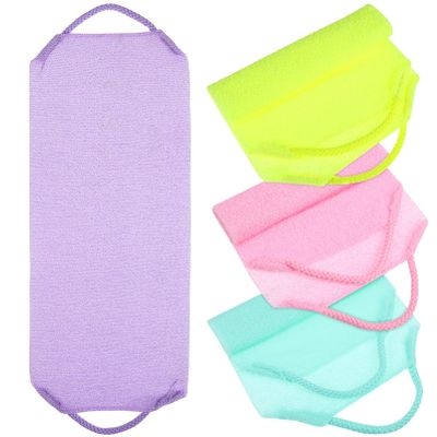 Mikinona 4-Piece Exfoliating Shower Towels with Handles