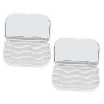False Eyelash Storage Containers, 2-Pack, PP, White