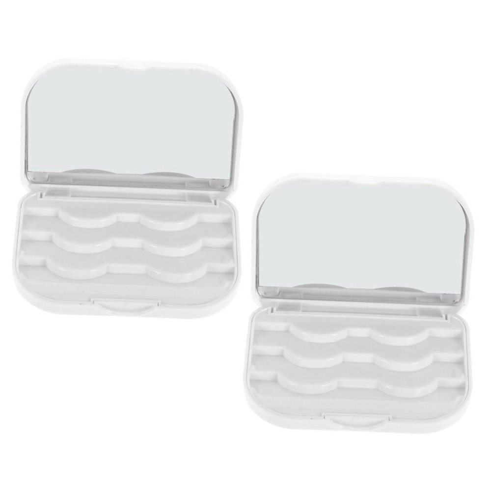 False Eyelash Storage Containers, 2-Pack, PP, White