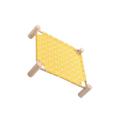 Zymoplas Wooden Cat Hammock, Square Yellow, Trumpet, 53 × 48 × 13 cm