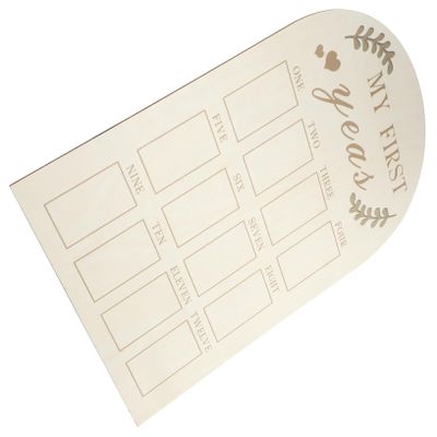 GLEAVI Wooden Baby First-Year Photo Frame with Monthly Milestones