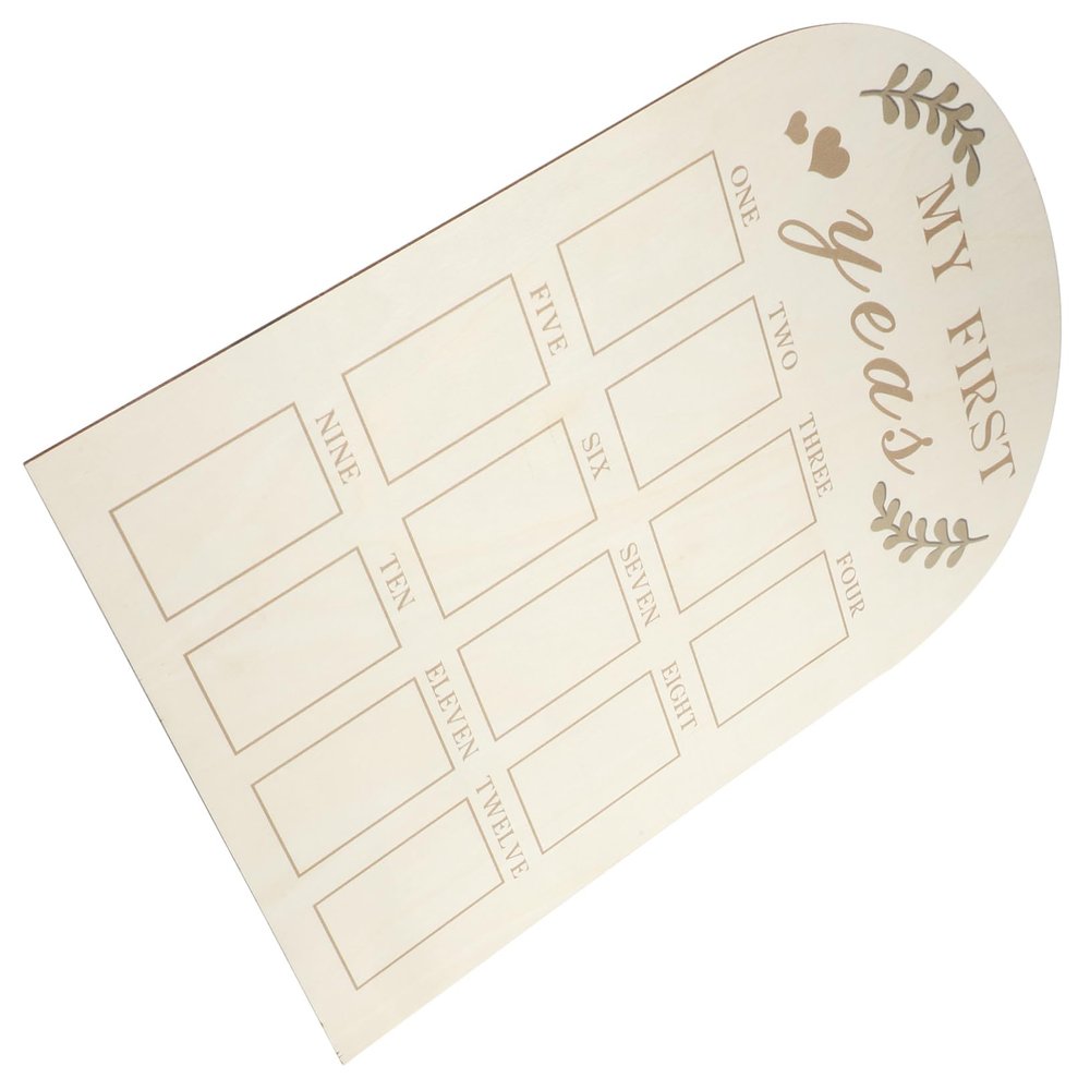 GLEAVI Wooden Baby First-Year Photo Frame with Monthly Milestones