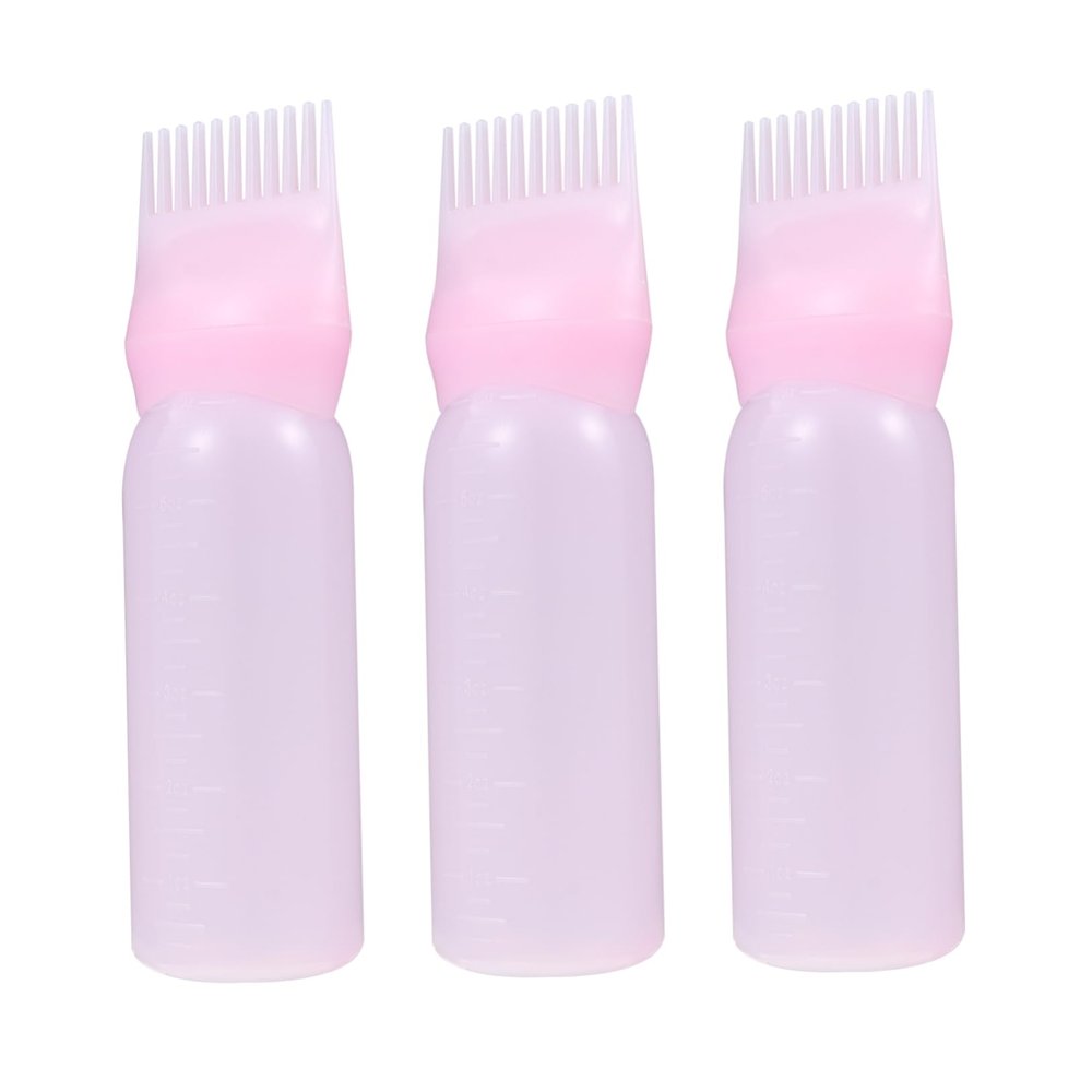 Homoyoyo 3-Piece Refillable Hair Dye Applicator Bottles with Scale and Root Comb