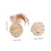 Toyvian 2-Pack Rattan Cat Balls with Bell view 2