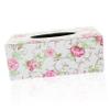 Decorative PU Leather Tissue Box with Floral Pattern for Tabletop view 1