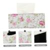 Decorative PU Leather Tissue Box with Floral Pattern for Tabletop view 4