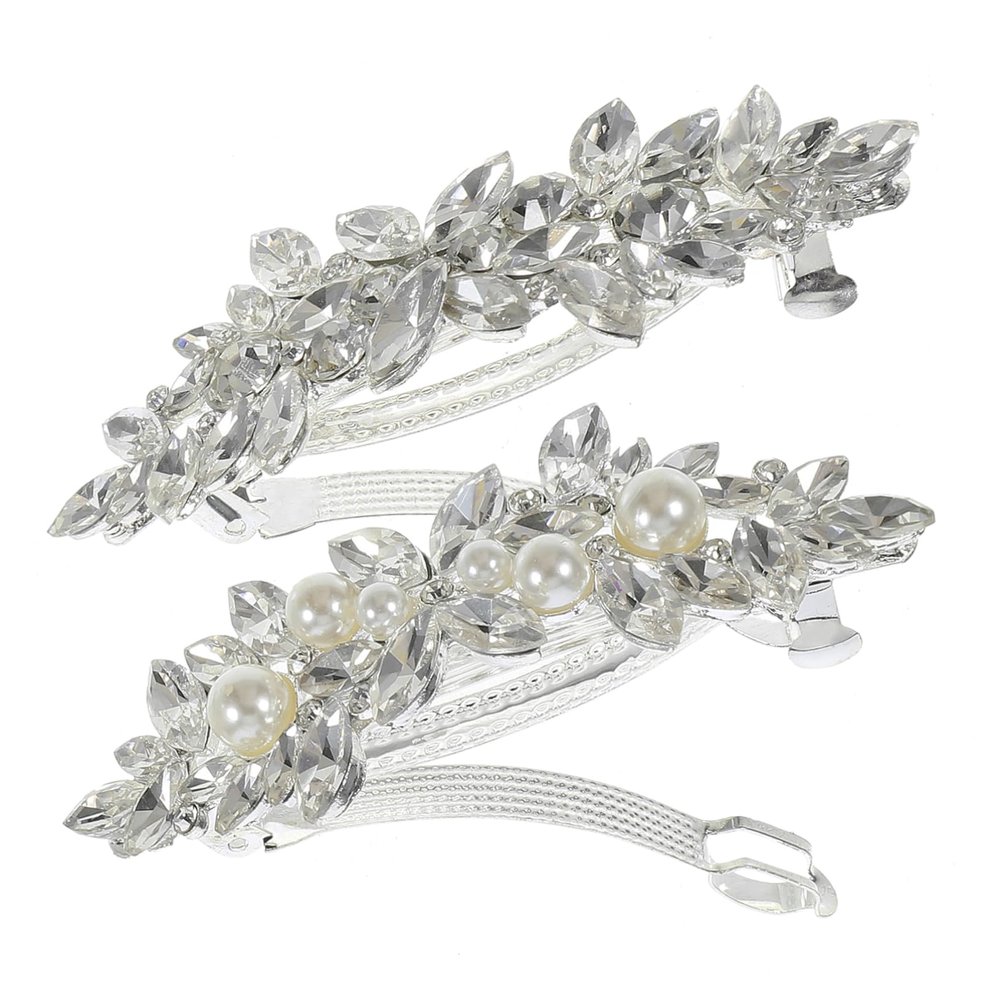 Sparkling Bridal Hair Clips for Women, 2-Piece Set