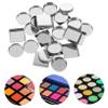Gatuida 30-Piece Empty Metal Eyeshadow Pans for Makeup Palettes, Round and Square Cosmetic Pans for DIY and Travel view 4