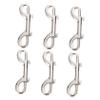 6-Pack Double-Ended Snap Hooks, Zinc Alloy, Silver view 1
