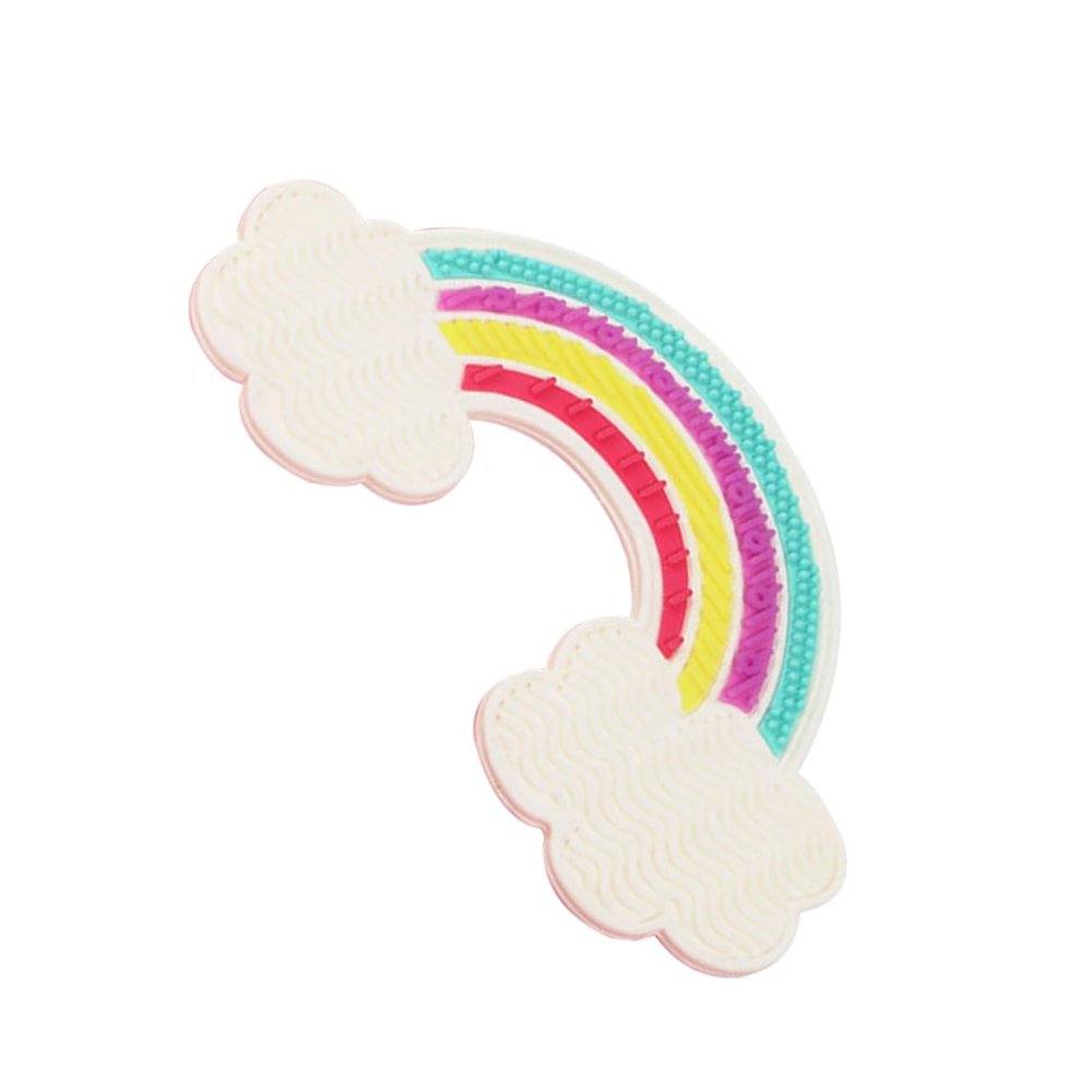 Foldable Silicone Makeup Brush Cleaning Pad, Rainbow Colors
