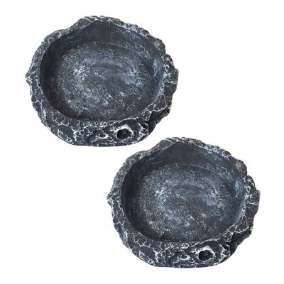 PartyKindom 2-Piece Turtle Water and Feeding Bowls with Stand Base