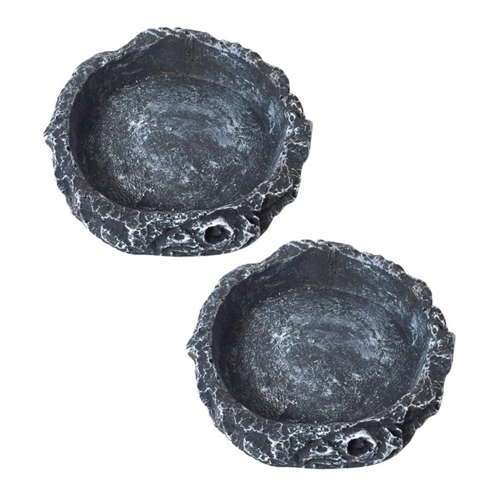 PartyKindom 2-Piece Turtle Water and Feeding Bowls with Stand Base