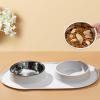 Dog Bowl with Mat, 2-Bowl Feeding Set for Cats view 3