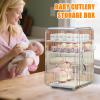 Baby Bottle Organizer with Lid, Vertical Drying Rack view 2