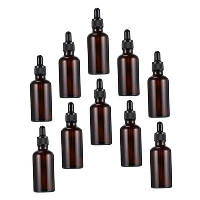 LRXIYODE 10-Pack Reusable Glass Dropper Bottles with Silicone Droppers