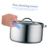 DECORNIJIA Small Stainless Steel Limescale Remover Scrub Brush with Rubber Material for Pans and Work Surfaces view 3