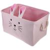 Amosfun Fabric Storage Basket with Cotton Rope and Cartoon Rabbit Design view 1