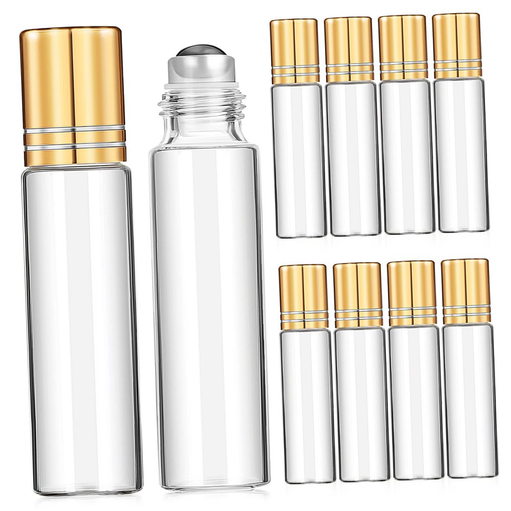 HAMPPLIES Refillable Roller Bottles for Essential Oils and Perfume, 15-Pack, Compact and Portable for Travel and Aromatherapy