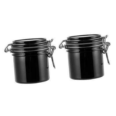 2-Piece Black Plastic Eyelash Glue Storage Containers