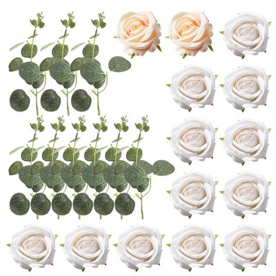 23-Piece Eucalyptus and Flower Cake Decorations
